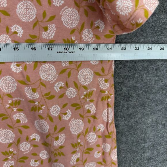 Unbranded Mini Dress Women M Medium Beige Floral Short Crew Neck Short Sleeve - Picture 4 of 6